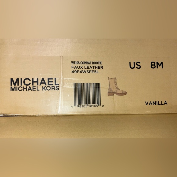 Michael Kors Signature Combat Boots in Vanilla, Women’s Size 8, New in Box - Picture 9 of 9